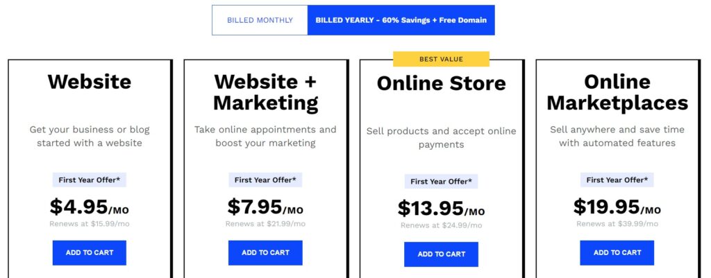web.com best ai website builder pricing plan